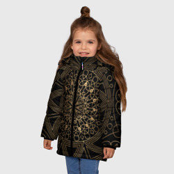 Зимняя куртка для девочек 3D Золотая мандала - фото 2
