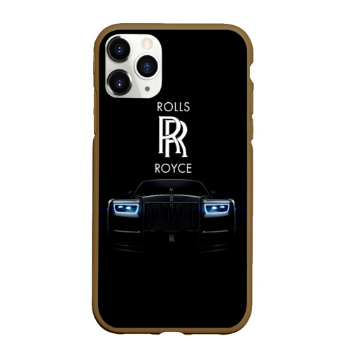 Чехол для iPhone 11 Pro Max матовый Rolls Royce phantom, цвет коричневый