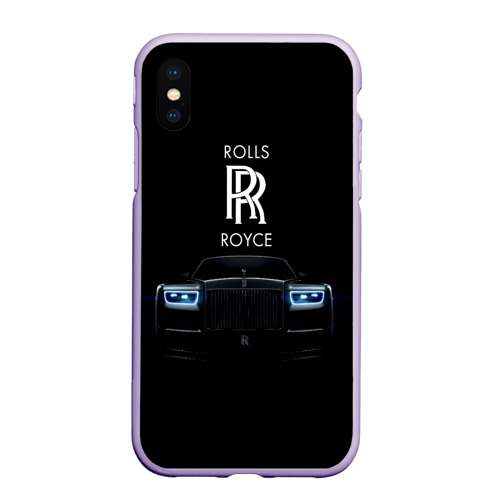 Чехол для iPhone XS Max матовый Rolls Royce phantom, цвет светло-сиреневый