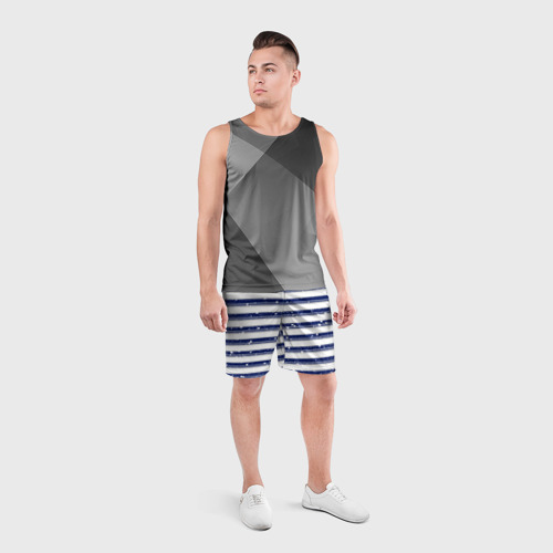 Мужские шорты спортивные Морская, цвет 3D печать - фото 4