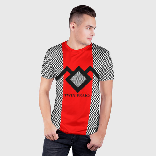 Мужская футболка 3D Slim с принтом Twin Peaks, фото на моделе #1