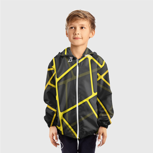Детская ветровка 3D Желтая сетка, цвет белый - фото 3