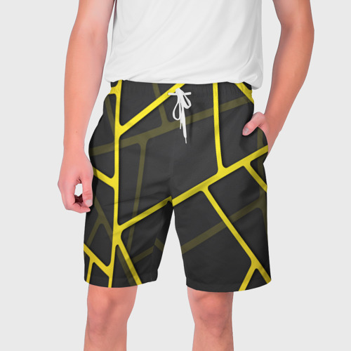 Мужские шорты 3D Желтая сетка
