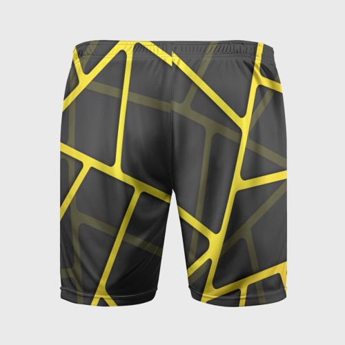 Мужские шорты спортивные Желтая сетка, цвет 3D печать - фото 2