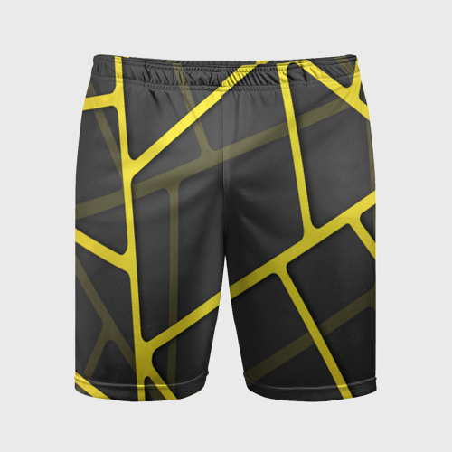 Мужские шорты спортивные Желтая сетка, цвет 3D печать