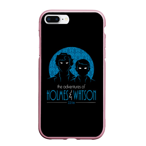Чехол для iPhone 7Plus/8 Plus матовый Холмс и Ватсон 221B, цвет розовый