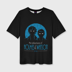 Женская футболка oversize 3D Холмс и Ватсон 221B