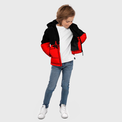 Зимняя куртка для мальчиков 3D Флаг группа Алиса, цвет черный - фото 5