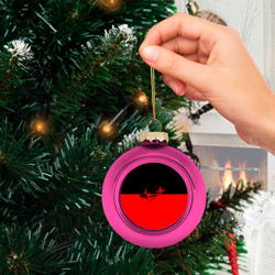 Ёлочный шар стеклянный/пластиковый Флаг группа Алиса - фото 2