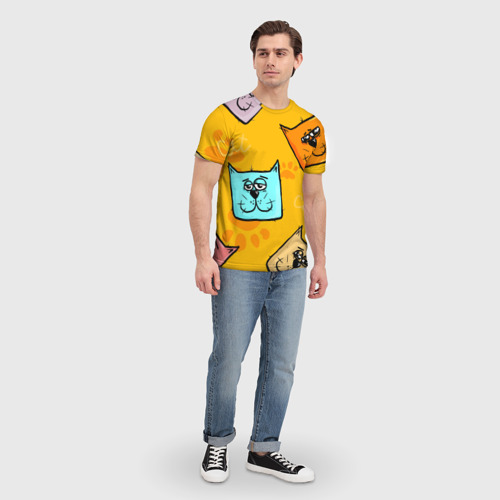 Мужская футболка 3D Котики, цвет 3D печать - фото 5