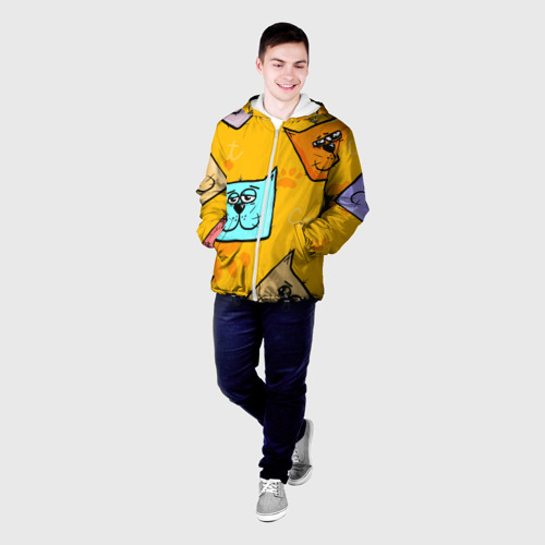 Мужская куртка 3D Котики, цвет 3D печать - фото 3