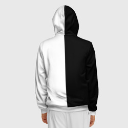 Толстовка с принтом Черно-белый Hollywood Undead для мужчины, вид на модели сзади №2. Цвет основы: белый