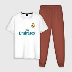 Мужская пижама с белой футболкой хлопок Криштиану Роналду Форма 2018