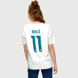 Футболка с принтом Гарет Бэйл Форма 2018 для женщины, вид на модели сзади №2. Цвет основы: белый