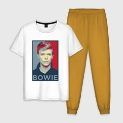 Мужская пижама с белой футболкой хлопок David Bowie
