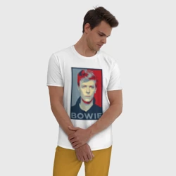Мужская пижама с белой футболкой хлопок David Bowie - фото 2