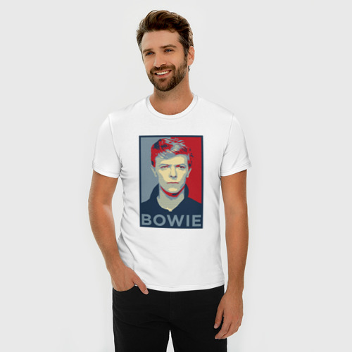 Мужская футболка хлопок Slim David Bowie, цвет белый - фото 3