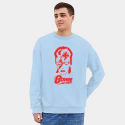 Мужской свитшот oversize без начеса хлопок Дэвид Боуи - фото 2