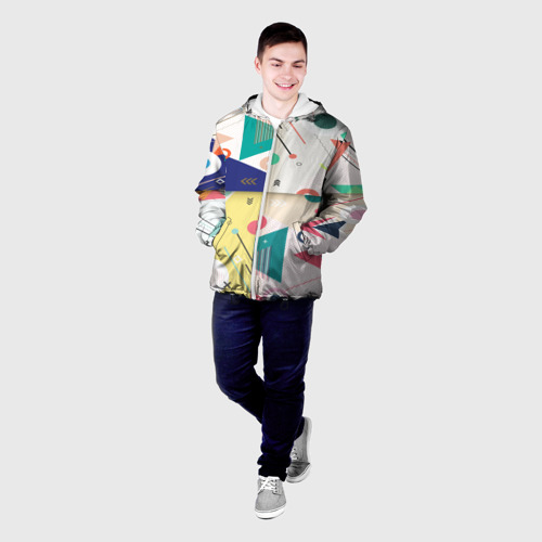 Мужская куртка 3D Геометрия времени, цвет 3D печать - фото 3