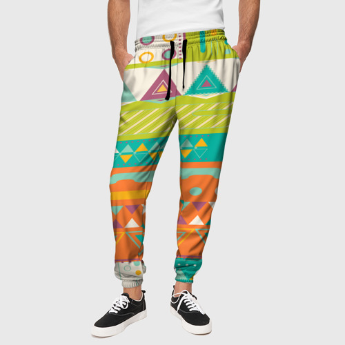 Мужские брюки 3D triangle geometry, цвет 3D печать - фото 4