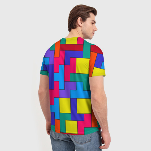 Мужская футболка 3D Орнамент Тетрис, цвет 3D печать - фото 4