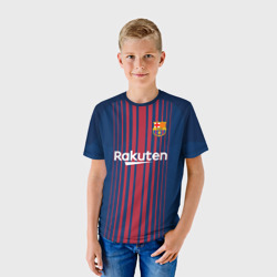 Футболка с принтом Неймар Форма Барселона 2018 для мужчины, вид на модели спереди №2. Цвет основы: белый