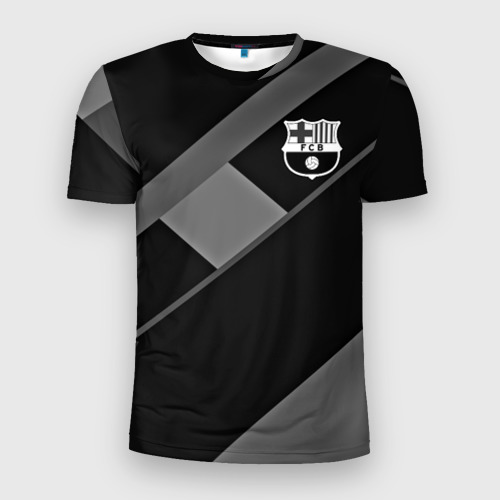 Мужская футболка 3D Slim FC Barcelona gray collection, цвет 3D печать