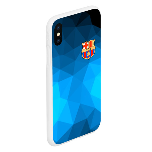 Чехол для iPhone XS Max матовый FC Barcelona polygon 2018, цвет белый - фото 3