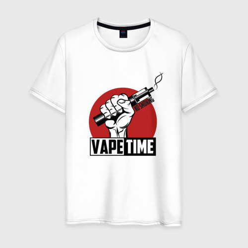 Мужская футболка хлопок Vape time, цвет белый