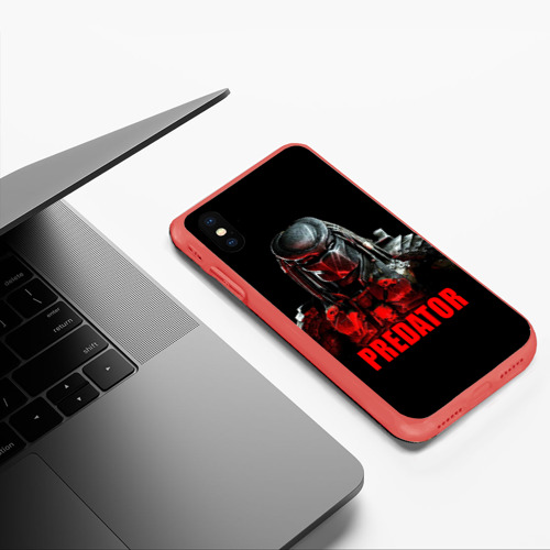 Чехол для iPhone XS Max матовый Predator, цвет красный - фото 5