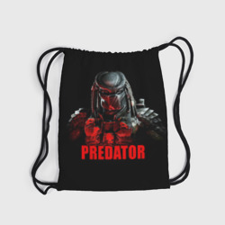 Рюкзак с принтом Predator для любого человека, вид спереди №5. Цвет основы: белый