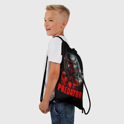 Рюкзак с принтом Predator для любого человека, вид спереди №2. Цвет основы: белый