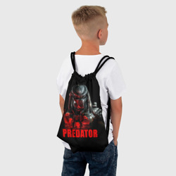Рюкзак с принтом Predator для любого человека, вид спереди №3. Цвет основы: белый