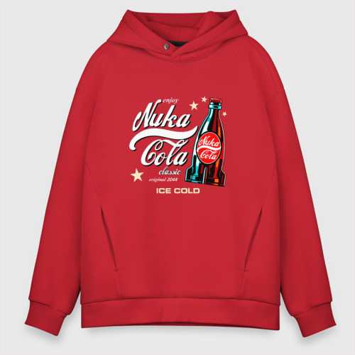 Мужское худи Oversize хлопок Nuka-Cola Corporation, цвет красный