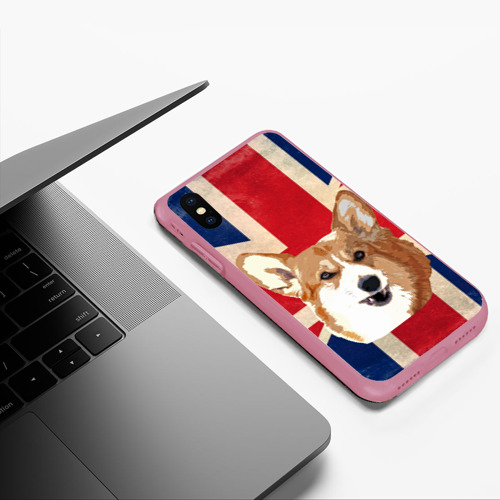 Чехол для iPhone XS Max матовый Королевский корги, цвет малиновый - фото 5