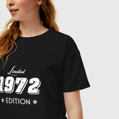 Женская футболка хлопок Oversize Limited edition 1972, цвет черный - фото 3