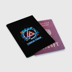 Обложка для паспорта матовая кожа Двигатель Linkin Park - фото 2