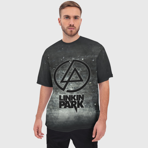 Мужская футболка oversize 3D Стена Linkin Park, цвет 3D печать - фото 3