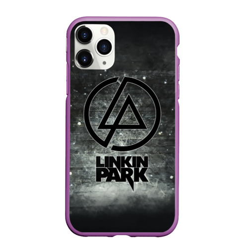 Чехол для iPhone 11 Pro Max матовый Стена Linkin Park, цвет фиолетовый