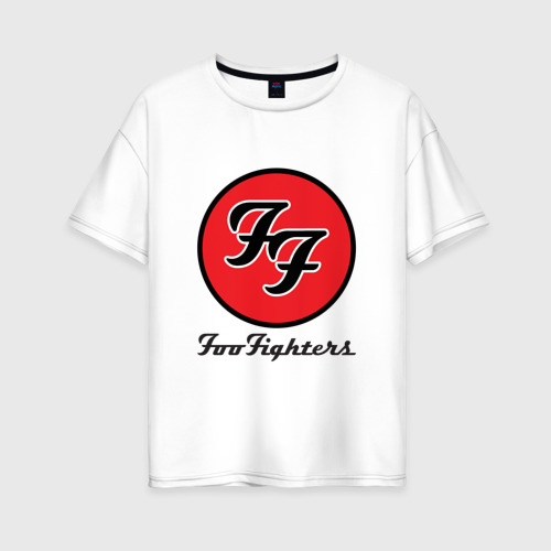 Женская футболка хлопок Oversize Foo Fighters, цвет белый