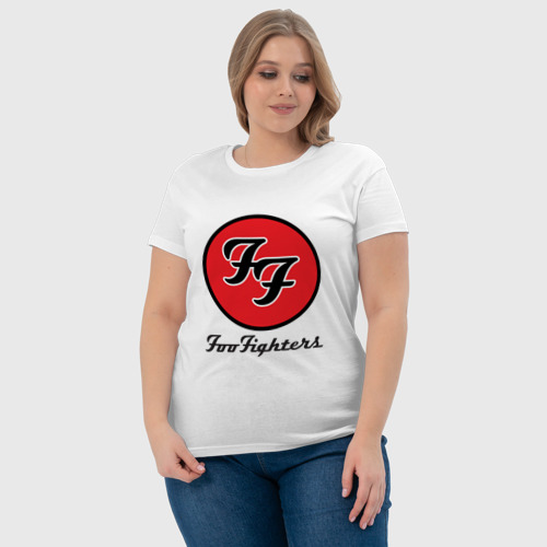 Женская футболка хлопок Foo Fighters, цвет белый - фото 6