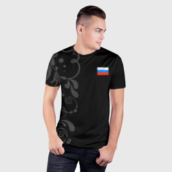 Мужская футболка 3D Slim Russia - Black Collection - фото 2