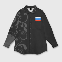 Женская рубашка oversize 3D Russia - Black Collection