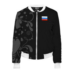 Женский бомбер 3D Russia - Black Collection