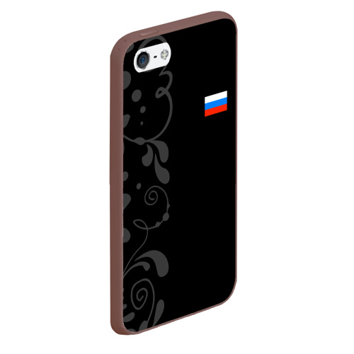 Чехол для iPhone 5/5S матовый Russia - Black Collection, цвет коричневый - фото 3