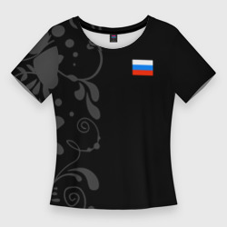 Женская футболка 3D Slim Russia - Black Collection