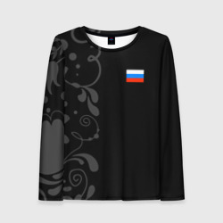 Женский лонгслив 3D Russia - Black Collection