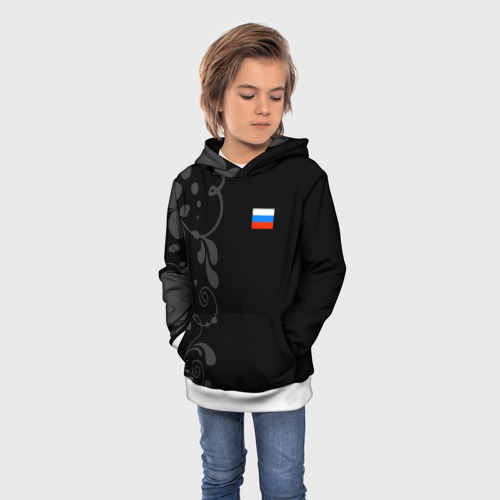 Детская толстовка 3D Russia - Black Collection, цвет белый - фото 3