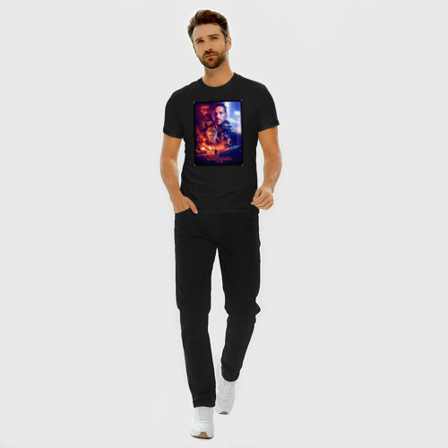 Мужская футболка хлопок Slim Бегущий по лезвию 2049, цвет черный - фото 5