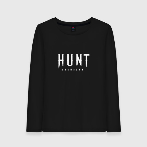 Женский лонгслив хлопок Hunt: Showdown White Logo, цвет черный